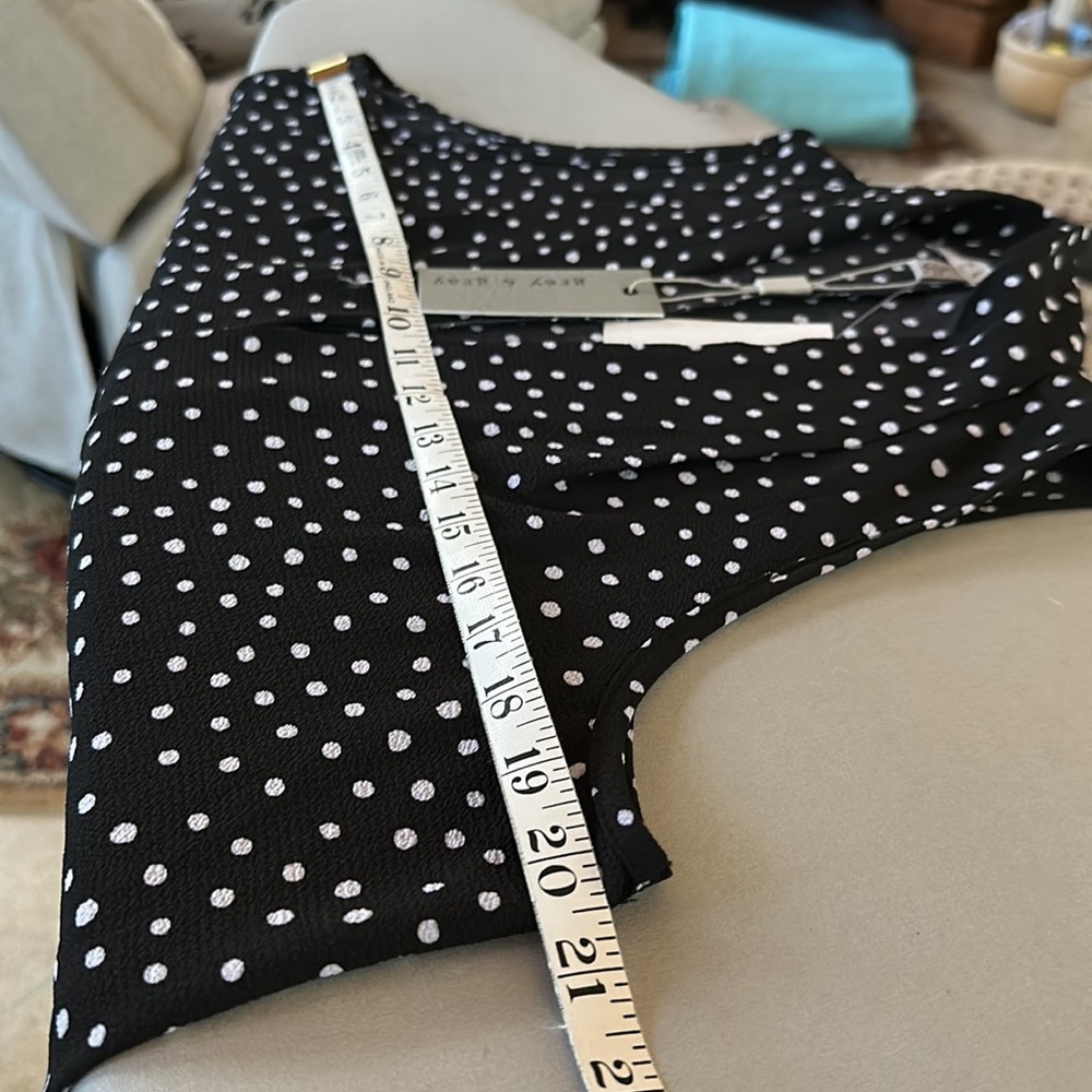 NWT Grey & Gray Black and White Polka Dot Blouse - Picture 4 of 6